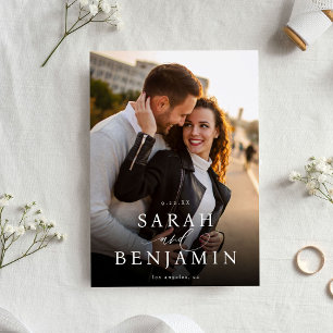 Invitation Photo M moderne Chic vertical Enregistrer la date