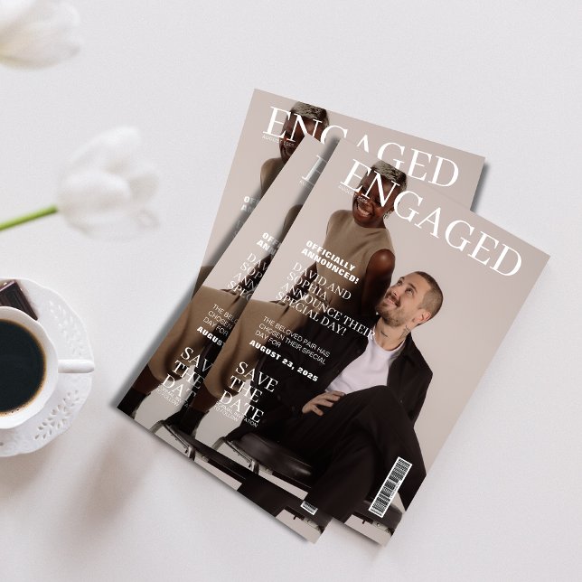 Invitation Photo Magazine couverture mariage enregistrer la d (Créateur téléchargé)