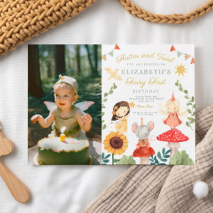 Invitation Photo Magique Fée enchantée Premier anniversaire