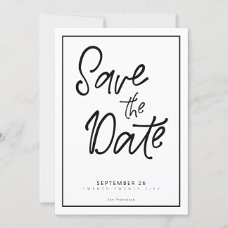Invitation Photo manuscrite Black L Enregistrer La Date Invit