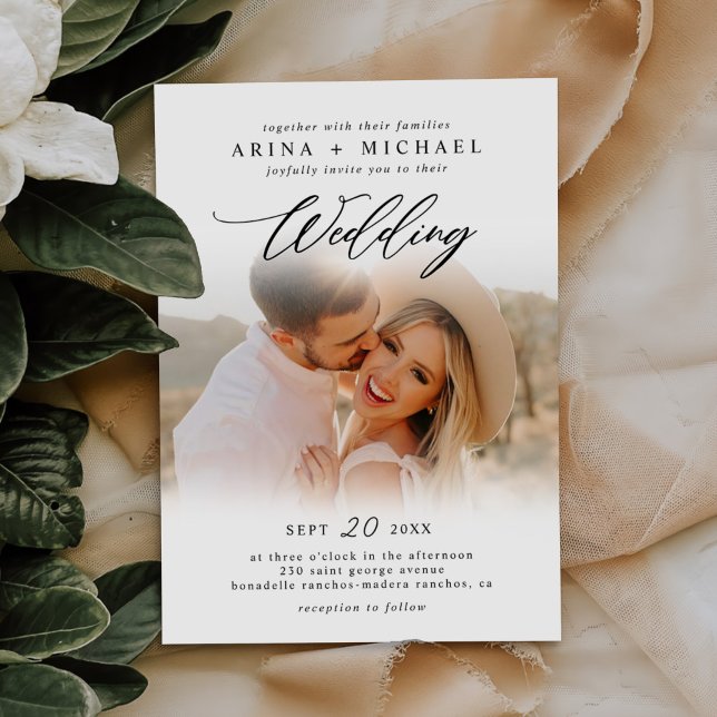 Invitation Photo Mariage Boho Design Moderne (Créateur téléchargé)