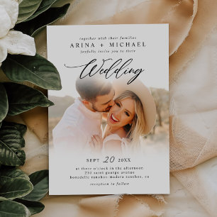 Invitation Photo Mariage Boho Design Moderne