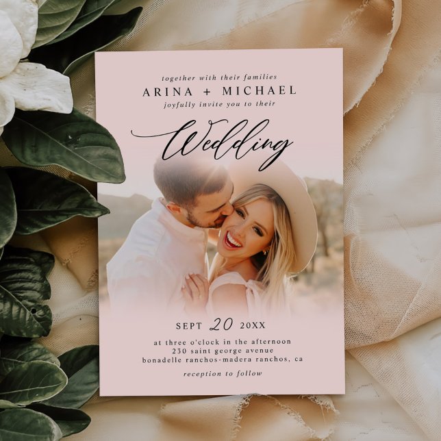 Invitation Photo Mariage Boho Design Moderne (Créateur téléchargé)