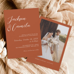 Invitation Photo Mariage de automne en terre cuite