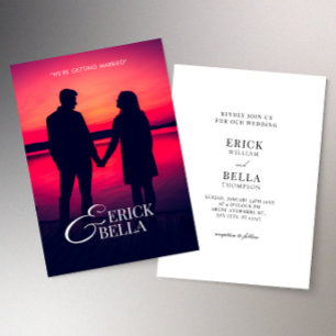 Invitation Photo mariage de shilouette romantique