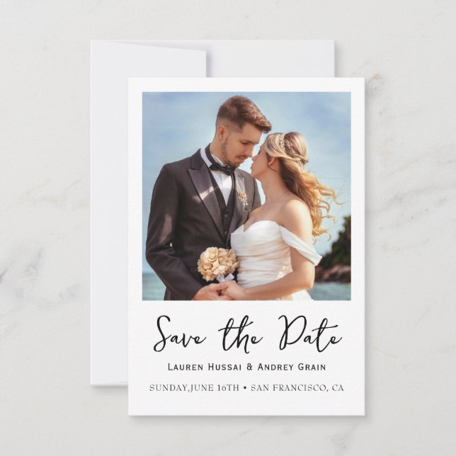 Invitation Photo Mariage Enregistrer la Date (Devant)