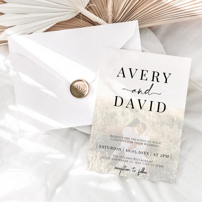 Invitation Photo Mariage minimaliste (Créateur téléchargé)