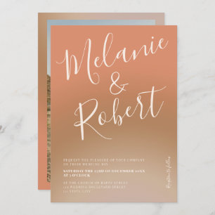 Invitation Photo mariage moderne en gras