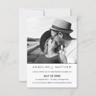 Invitation photo Mariage moderne et minimal