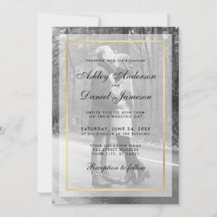 Invitation photo Mariage moderne G - Overlay B&W