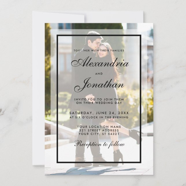 Invitation photo Mariage moderne - Superposition (Devant)
