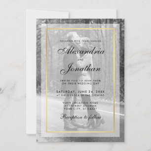 Invitation photo Mariage moderne - Superposition B