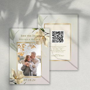 Invitation Photo Mariage oriental Magnolia Enregistrer la dat