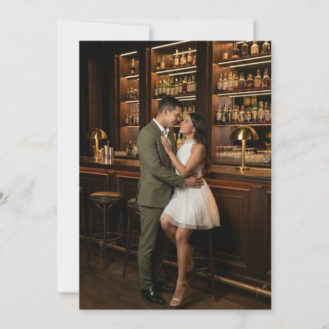 Invitation Photo Marron Chaud Romantique (Devant)