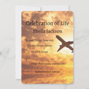 Invitation Photo Memorial Custom Commercial Pilot Airline