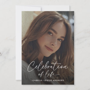 Invitation Photo Mémorial Moderne Simple célébration de la vi