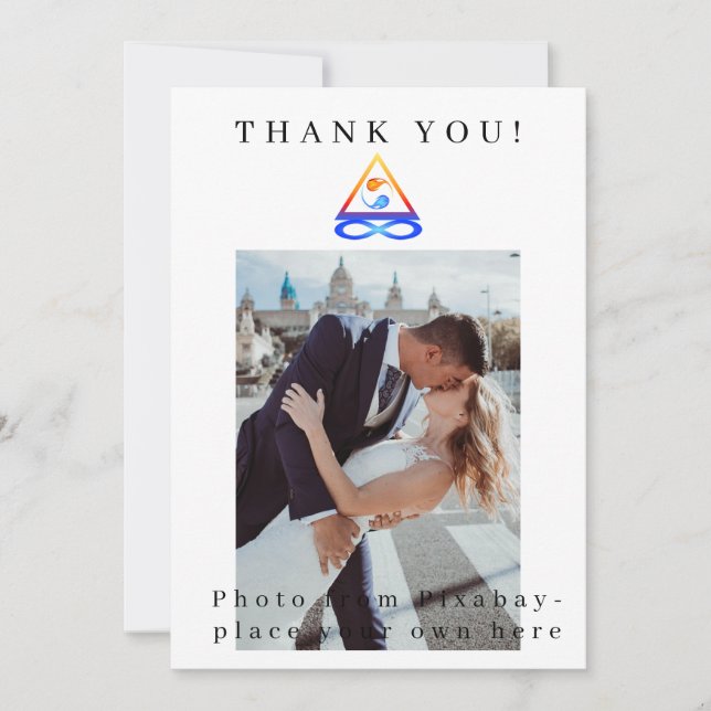 Invitation Photo Merci Mariage Card-Twin Flames- (Devant)