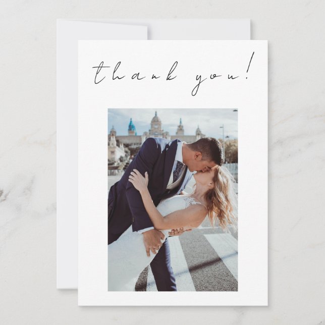 Invitation Photo Merci Mariage Card-Twin Flames-White- (Devant)