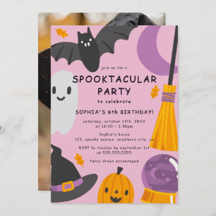 Invitation Photo mignonne Anniversaire de enfant Halloween