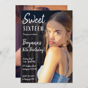 Invitation Photo Minimal tendance Chic Sweet 16 Party Invitat