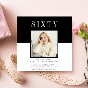 Invitation Photo minimale moderne 60e anniversaire