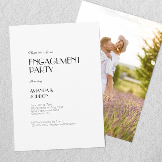 Invitation Photo minimaliste Art déco moderne (Créateur téléchargé)