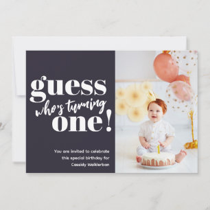 Invitation Photo minimaliste Bébé 1er anniversaire