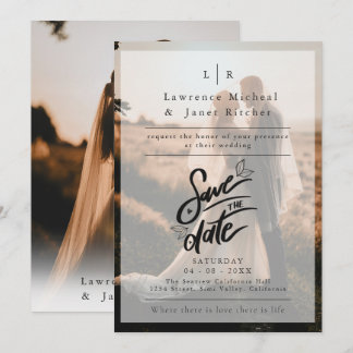 Invitation photo minimaliste blanc moderne