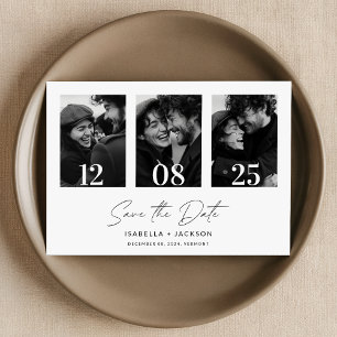 Invitation Photo minimaliste Boho Enregistrer la date