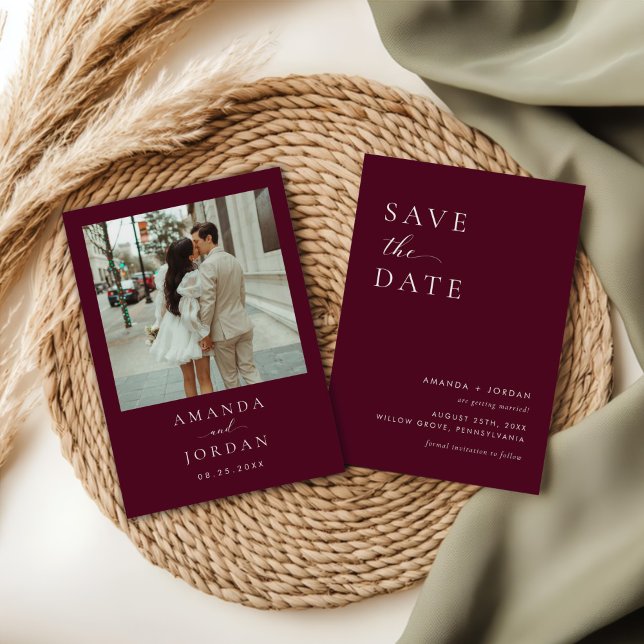 Invitation Photo minimaliste Enregistrer la date (Créateur téléchargé)