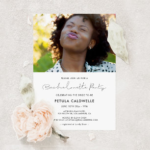 Invitation Photo minimaliste manuscrite de la Bachelorette Pa