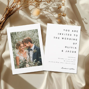 Invitation Photo minimaliste Mariage moderne
