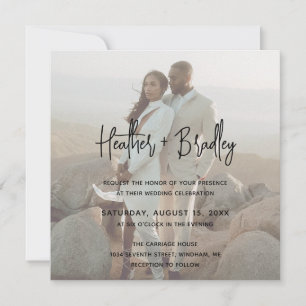 Invitation Photo minimaliste Mariage moderne