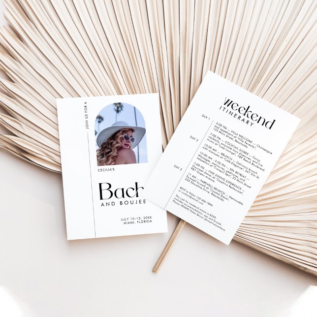 Invitation Photo minimaliste moderne "Bach & Boujee" (Créateur téléchargé)