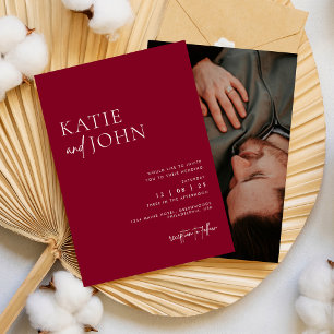 Invitation Photo minimaliste moderne de Mariage de Bourgogne