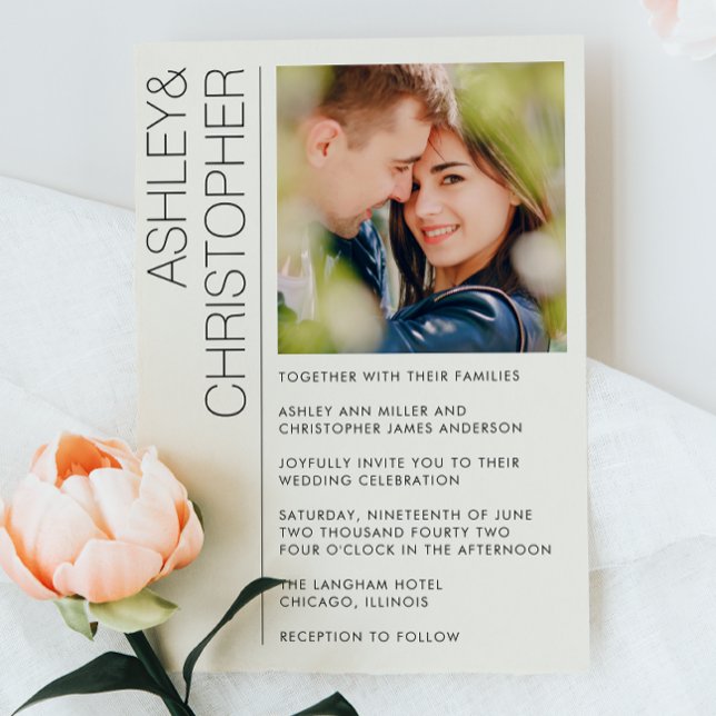 Invitation Photo minimaliste moderne Mariage (Créateur téléchargé)