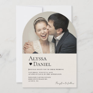 Invitation Photo minimaliste moderne Mariage de code QR