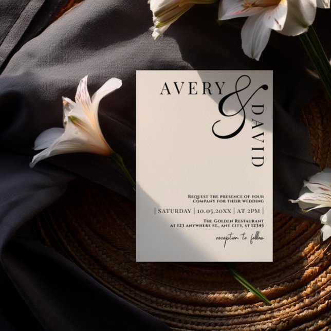 Invitation Photo minimaliste moderne Mariage monochrome (Créateur téléchargé)