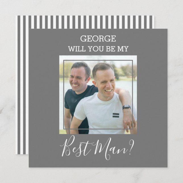 Invitation Photo minimaliste moderne | Serez-Vous Mon Meilleu (Devant / Derrière)