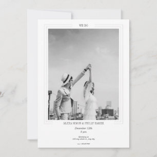 Invitation Photo minimaliste noir blanc moderne