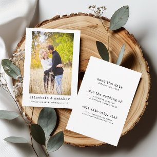 Invitation Photo minimaliste noir et blanc Enregistrer la car