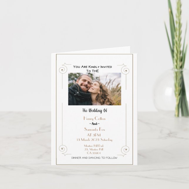 Invitation Photo minimaliste personnalisée (Devant)