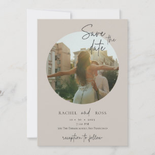 Invitation Photo minimaliste simple Mariage beige