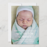Photo minimaliste + Texte blanc Bénédiction de béb