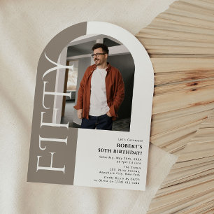 Invitation Photo minime de CINQUANTE Arc 50e anniversaire