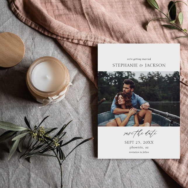 Invitation Photo Modern H Pano Enregistrer la date (Créateur téléchargé)