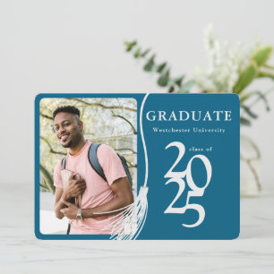 Invitation Photo moderne 2025 Blue Graduation Party Invitatio