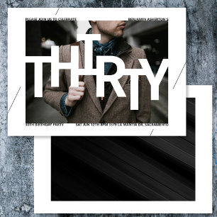 Invitation photo moderne 30e anniversaire