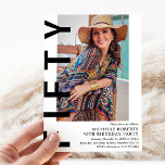 Invitation Photo moderne 50th Birthday Party<br><div class="desc">Marquez le grand Cinq-O avec flair ! Notre invitation moderne à 50e anniversaire est conçue pour être aussi tendance que vous. Doté d'un arrière - plan blanc épuré que vous pouvez facilement changer à n'importe quelle couleur désirée et d'un texte blanc gras "FIFTY", c'est la façon parfaite de donner le...</div>