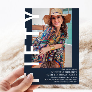 Invitation Photo moderne 50th Birthday Party